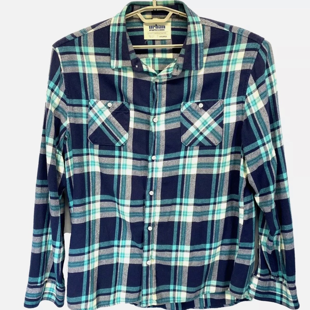 Button Down Plaid Flannel Authentic - image 1
